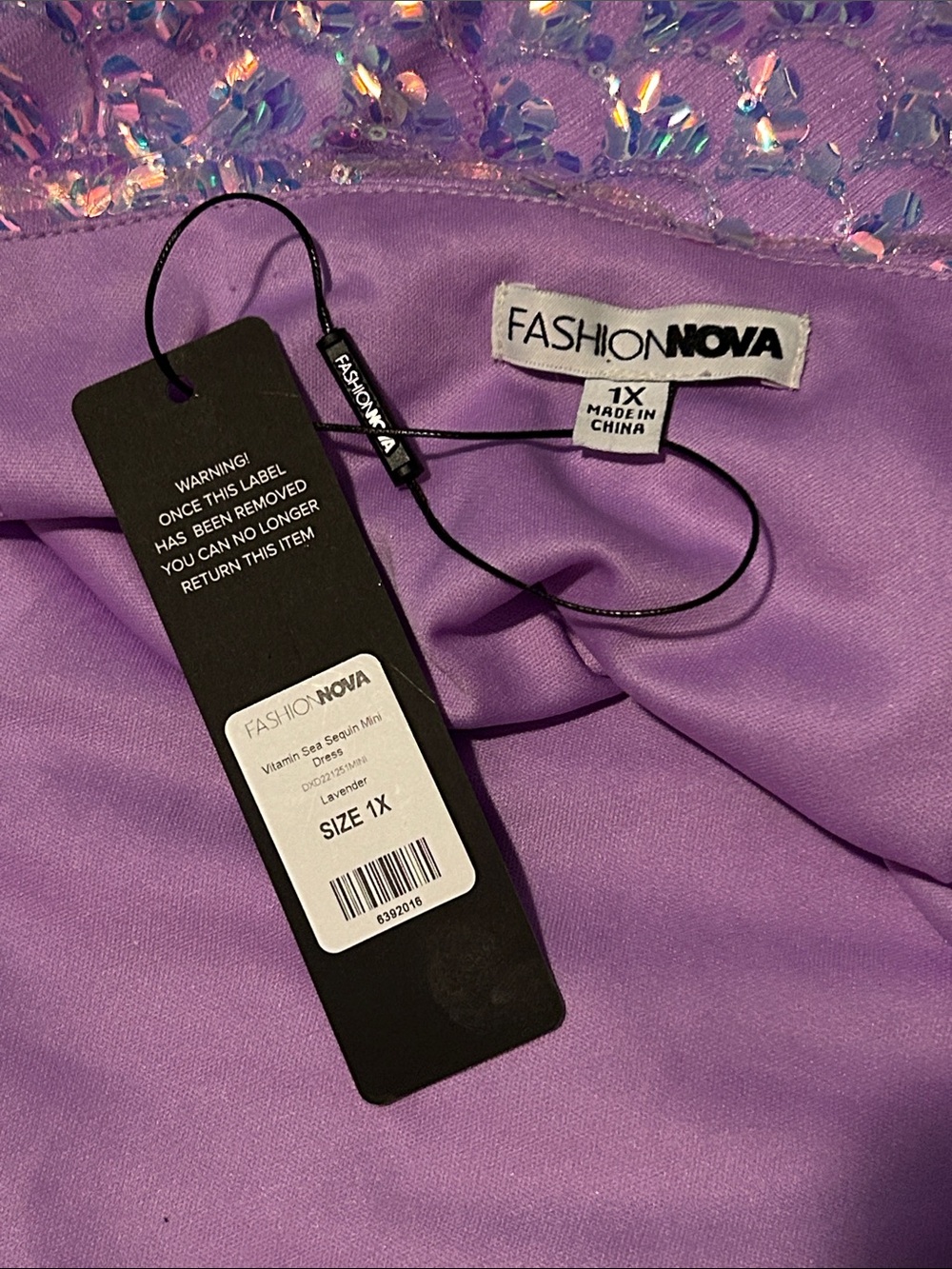 Fashion Nova Lavender ‘Vitamin Sea Sequin Mini Dress’ - Picture 6 of 8